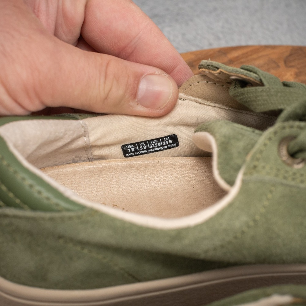 Women's Sz 7 Waco Revitalign Orthotic Leather Low Top Shoe - Green - Picture 6 of 7